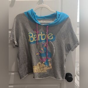 Barbie Gray Hoodie with Blue Accents